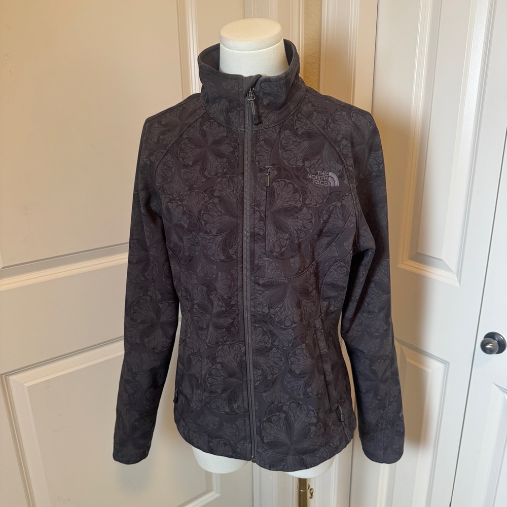 The North Face Apex Bionic Jacket Black Gray Full Zip Soft Shell Jacket Womans M - Picture 1 of 12